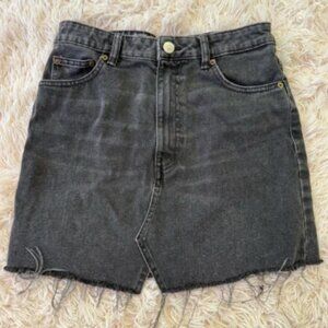 Zara denim Mimi skirt black cotton Size M pockets zip up casual